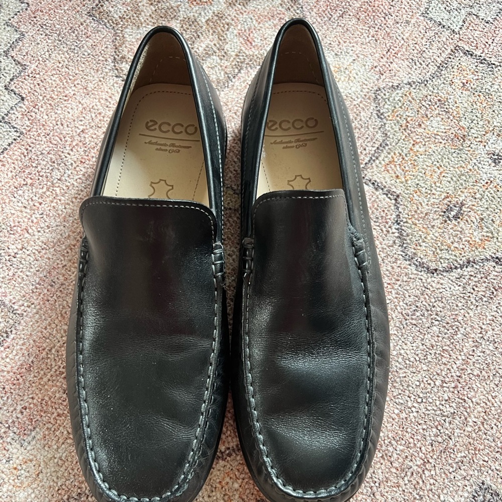 ECCO Black Leather Men's Loafers